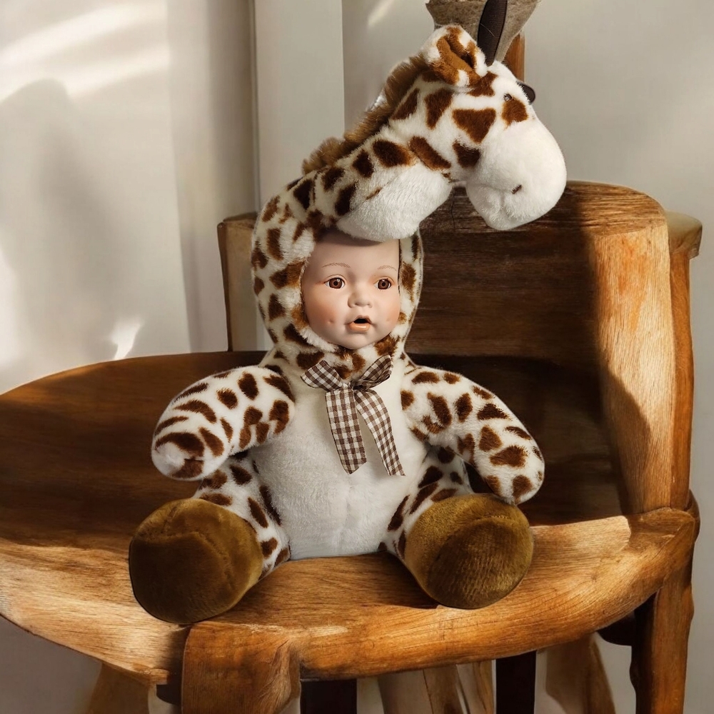 Show-Stoppers Frackles Porcelain Face Doll In Giraffe Costume 20" Tall